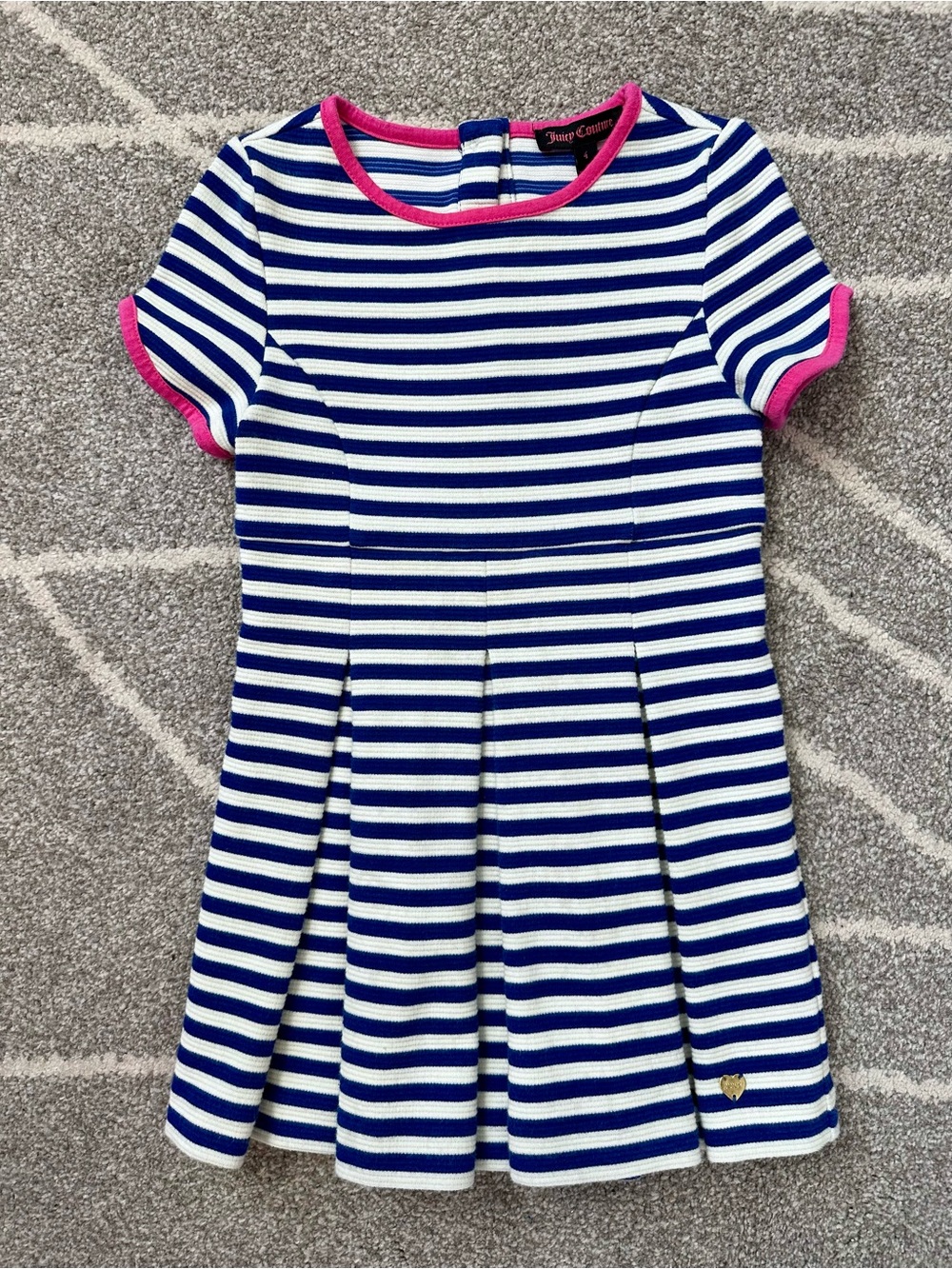 Juicy Couture Blue & White Striped A-line Stretch Dress Size 4